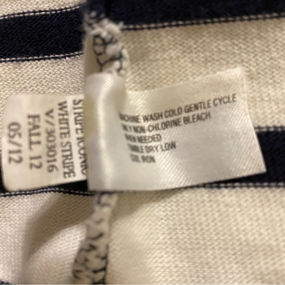 GAP Classic Nautical Navy Stripe Cotton Dress Shoulder Zip Minimalist Size L - Picture 4 of 12